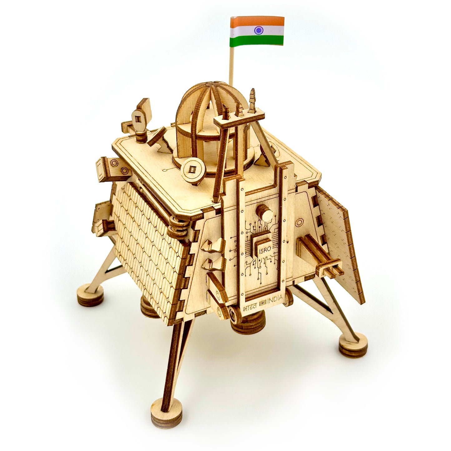 Chandrayaan 3 Vikram Lander Wooden Art Model with Pragyan Rover