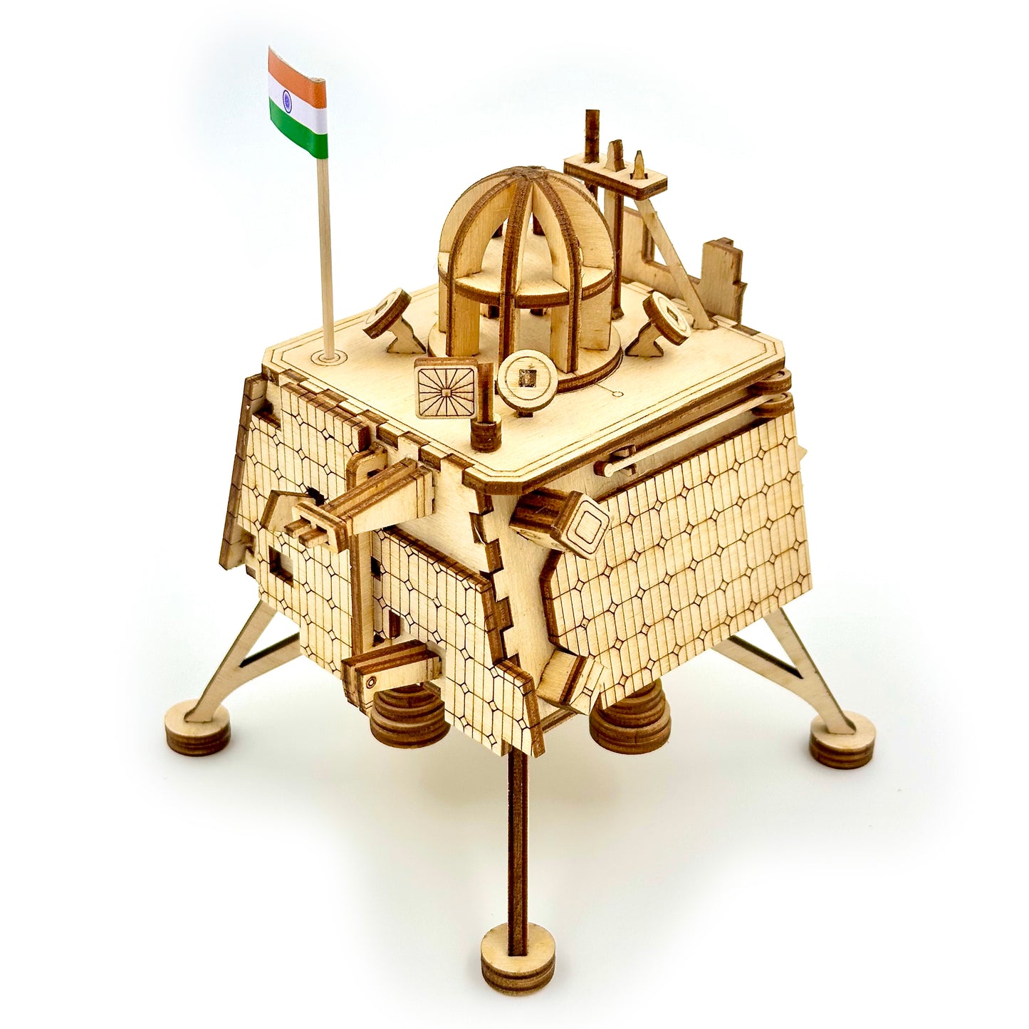 Chandrayaan 3 Vikram Lander Wooden Art Model with Pragyan Rover