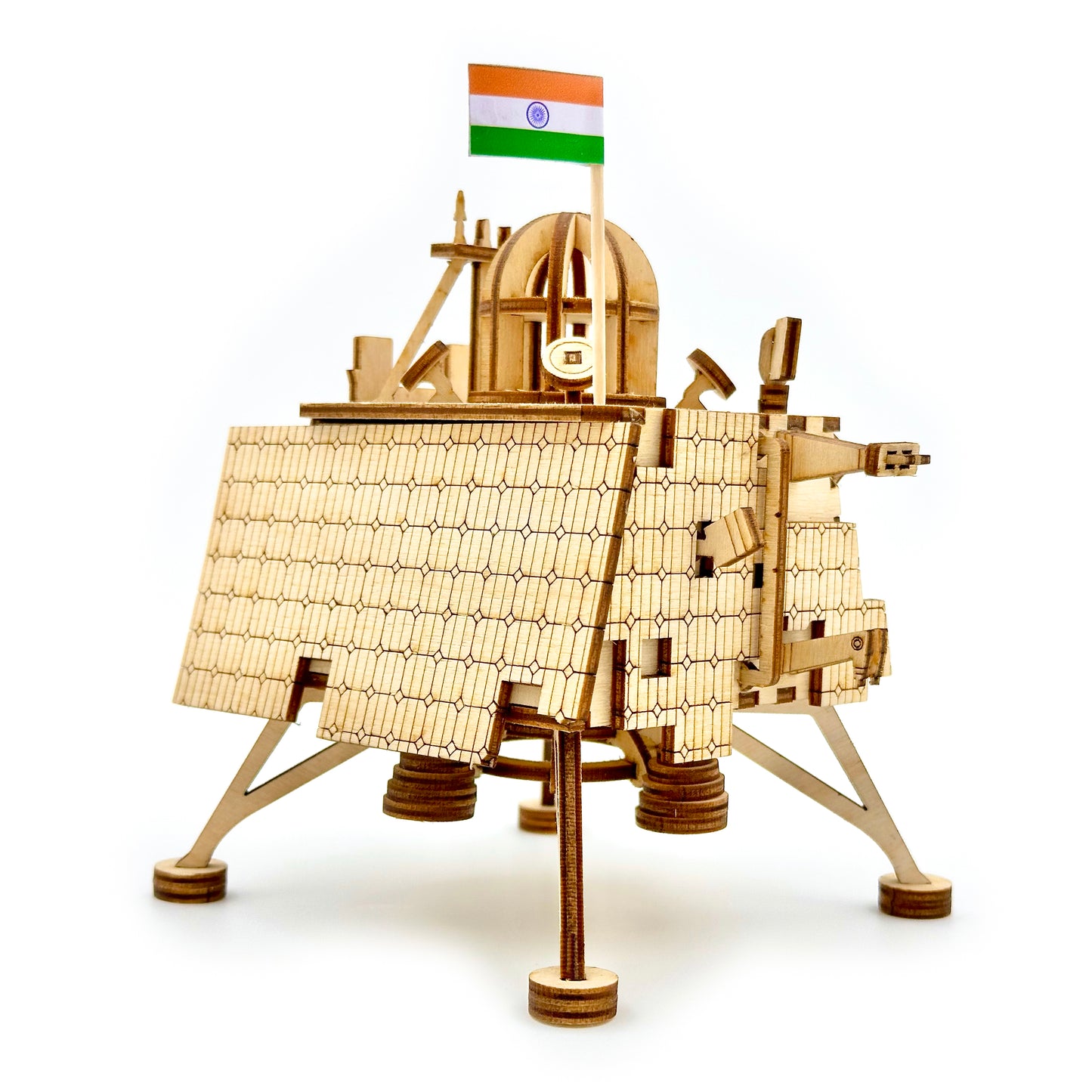 Chandrayaan 3 Vikram Lander Wooden Art Model with Pragyan Rover