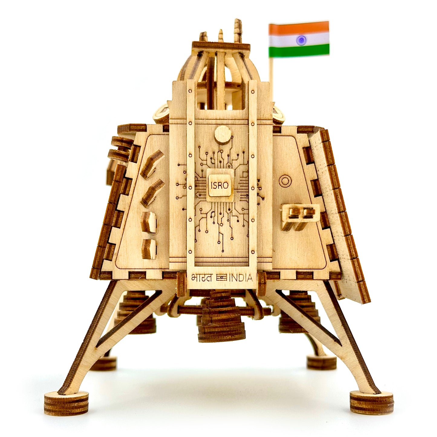 Chandrayaan 3 Vikram Lander Wooden Art Model with Pragyan Rover