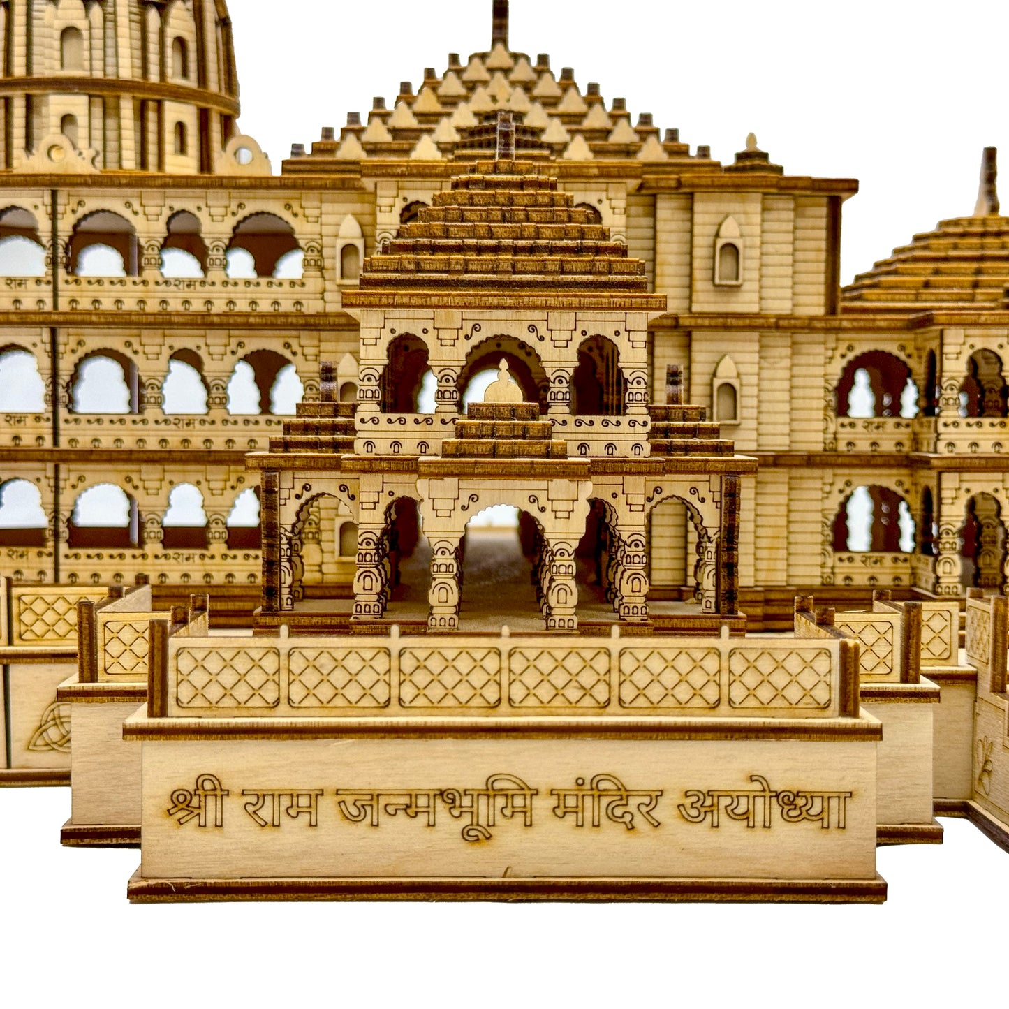 Large-Scale Wooden Ayodhya Ram Mandir 3D Model with Exquisite Details