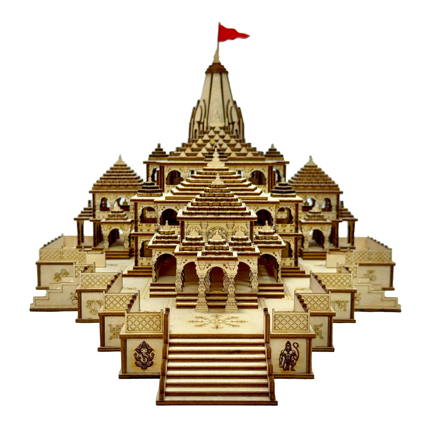 Large-Scale Wooden Ayodhya Ram Mandir 3D Model with Exquisite Details