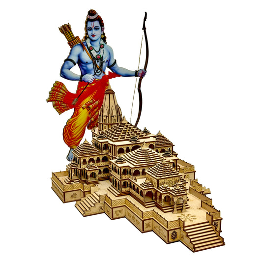 Large-Scale Wooden Ayodhya Ram Mandir 3D Model with Exquisite Details